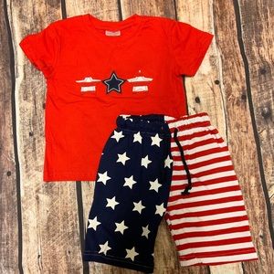 Red white blue short set